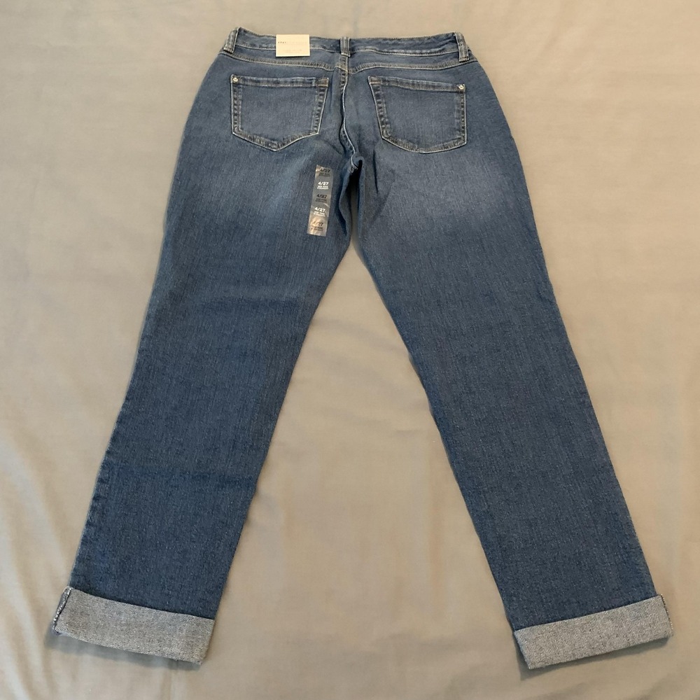 INC International Concepts Jeans‎ Womens 4/27 Blue Mid Rise Straight Distressed - Picture 9 of 12